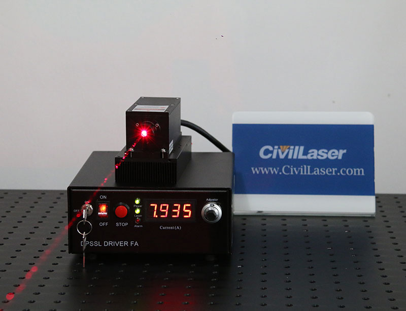 671nm 1200mW 빨간색 DPSS 레이저 고성능 Diode Pumped Laser
